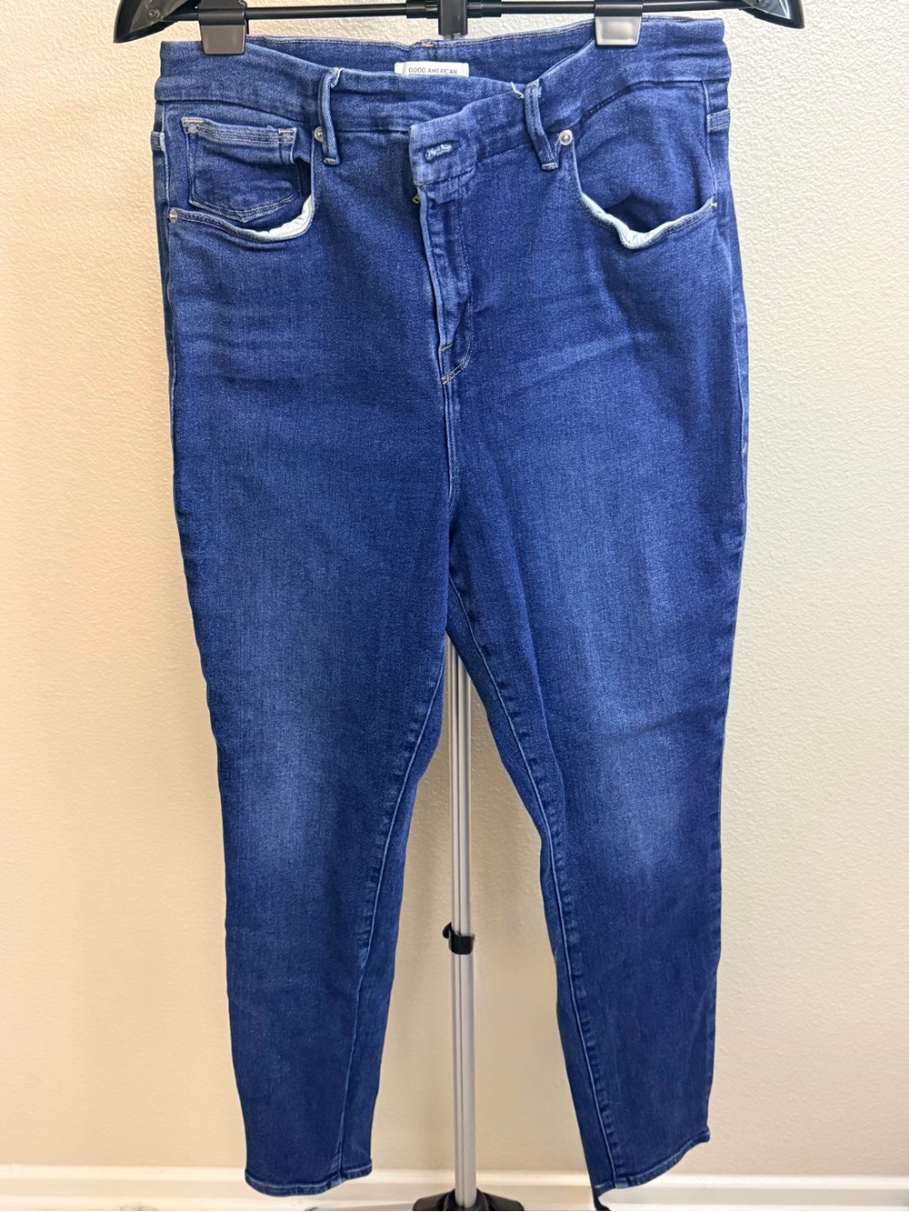 Good American Dark Blue High-Waist Jeggings